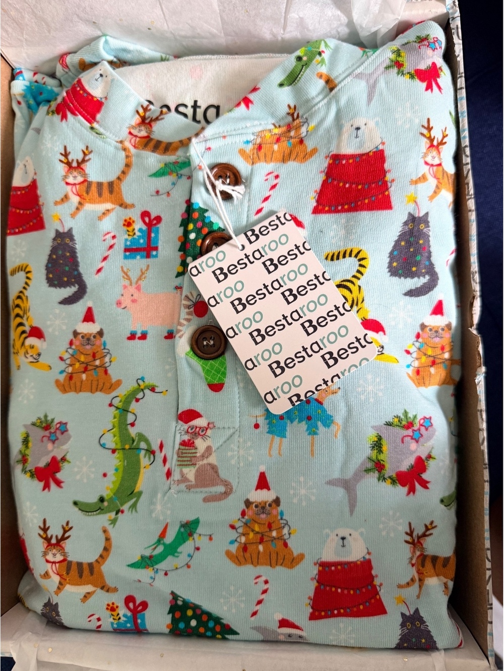 Set of 2 Bestaroo Crackling Christmas Pajamas 2 pairs L & SM.